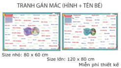 🔷 Tranh Gắn Mác (Hình + Tên Bé)