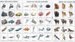 🌍 Thế Giới Xung Quanh – Bộ 6 Tờ Song Ngữ