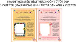 🌟 Tranh Thôi Miên Tiềm Thức – Mẫu Không Hình (Mẹ Tự Dán Ảnh + Viết Tên)